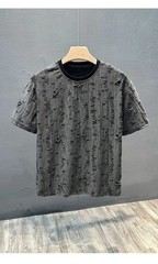 Men Luxury Fashion Trendy Loose Fit Ripped Hole Summer Casual Streetwear T-Shirt