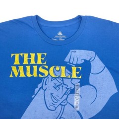 Disney Hercules T-shirt Size XXL The Muscle Blue Large Front Print Yellow White