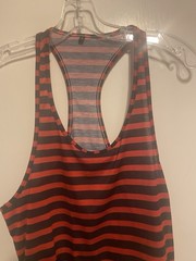 Unbranded Men’s Tank Top Red / Navy Blue Stripes Racerback Size Small NWOT