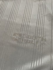 Vintage 90s Southpole Mens Medium Sheer Satin Striped Baggy Fit Shirt Light Gray