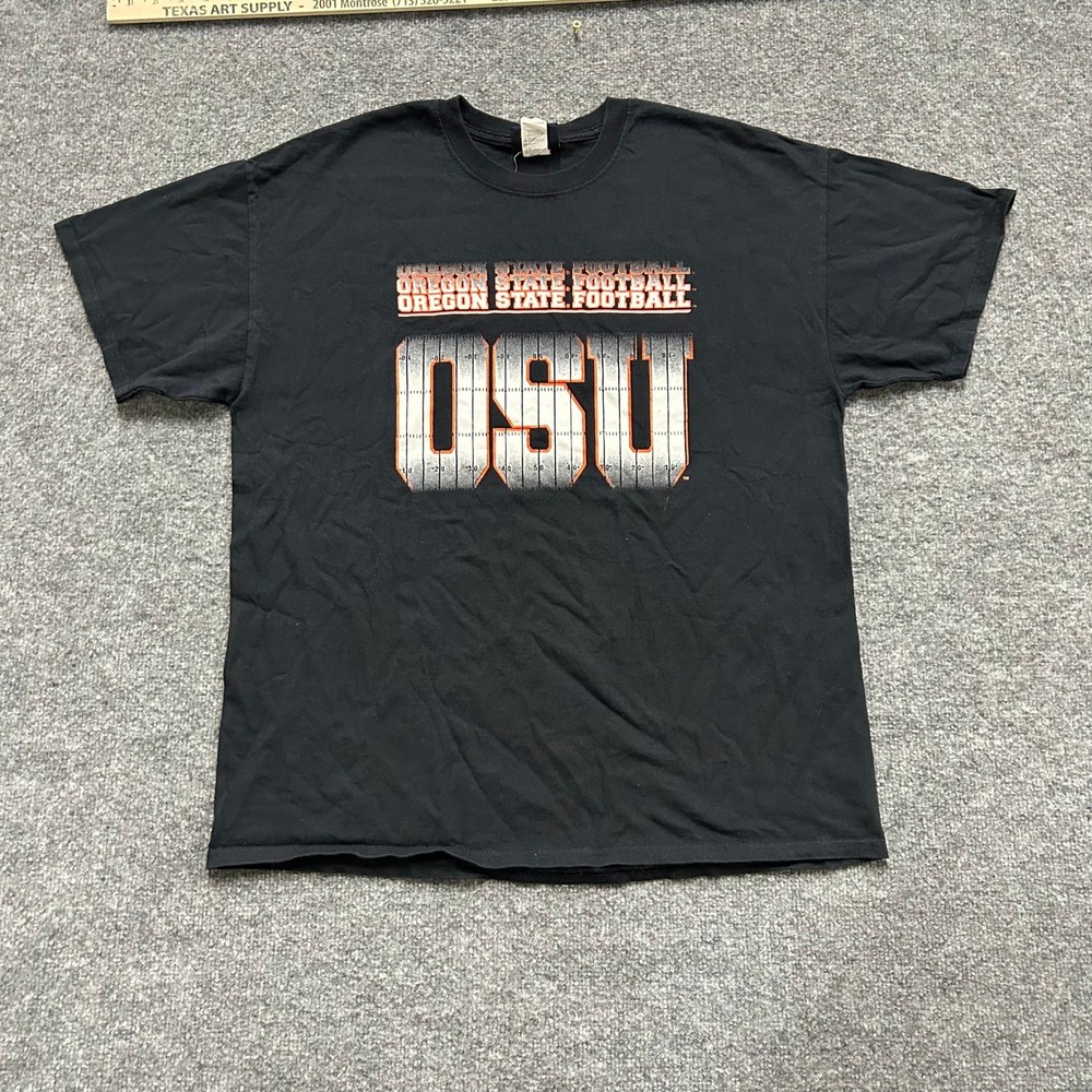 Gildan T-shirt Mens XL Black Oregon State Football OSU Graphic Beavers NCAA Tee