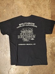 Southside Harley-Davidson 2016 Virginia Beach VA Graphic Black T-Shirt Large