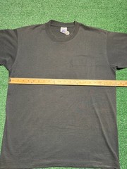 Vintage 90s BVD Black Blank Pocket T-Shirt Size Large Made In USA FADED