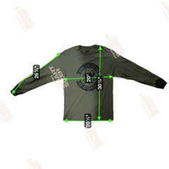 Bone Collector Long Sleeve Graphic T-Shirt | Olive Green | Skull Logo | Size L