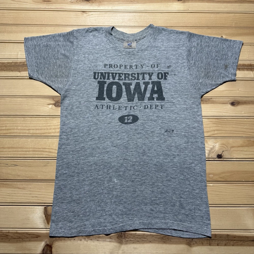 Vintage 80s Property Of University Iowa Athletic Department Shirt Size Small/Med