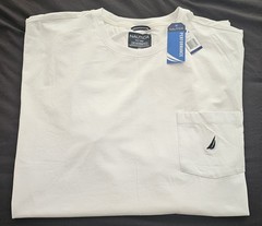 Nautica Active Stretch Mens Big & Tall 6X White Short Sleeve Pocket T Shirt 🔥