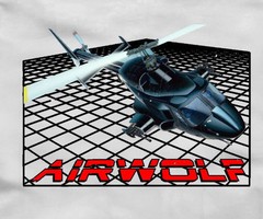 AIRWOLF HELICOPTER T-Shirt fun 80s TV show – many color options pilot heli fan