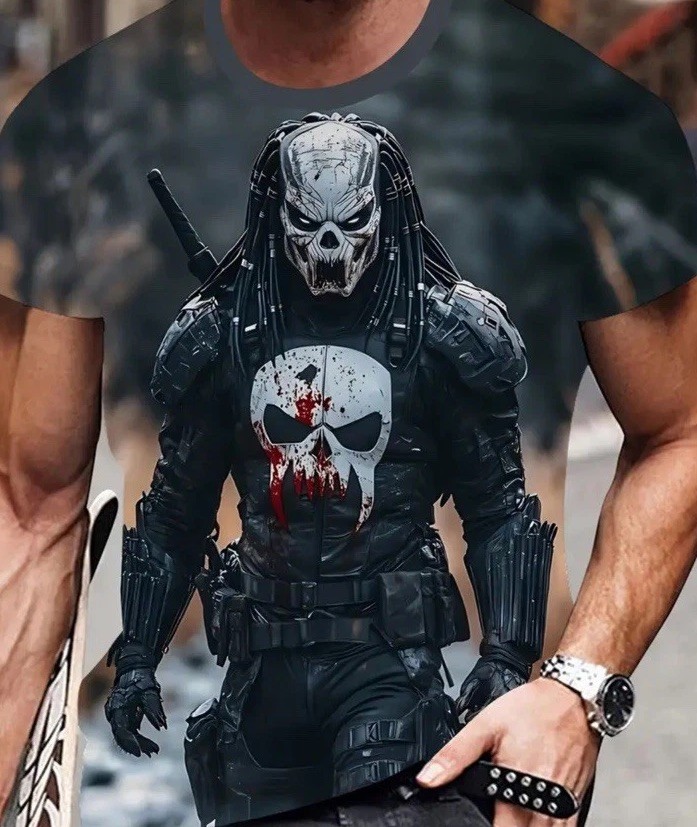 Predator Punisher 3D Printed Double Sided T-shirt Size Extra Large