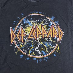 Def Leppard Band T Shirt Mens Medium Black Graphic Rock Heavy Metal 100% Cotton