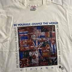 Vintage Giovanni Be Yourself Change The World Art Tee Made In USA Deadstock