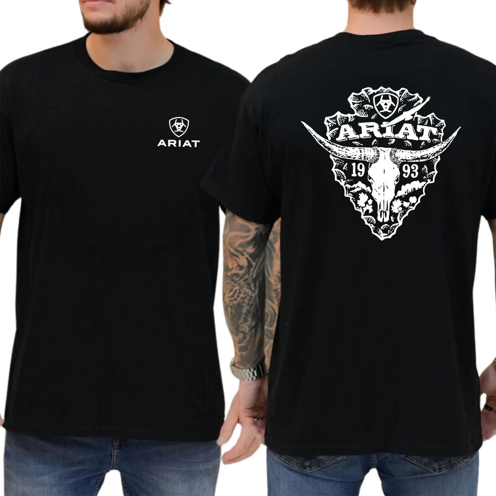Retro Ariat Men’s Bull Skull Short Sleeve Graphic T-shirt, Ariat Shirt