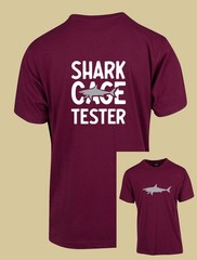 UNISEX MEN WOMENS TEE TSHIRT SHARK CAGE TESTER DIVING SWIMMING DIVE REEF FISH