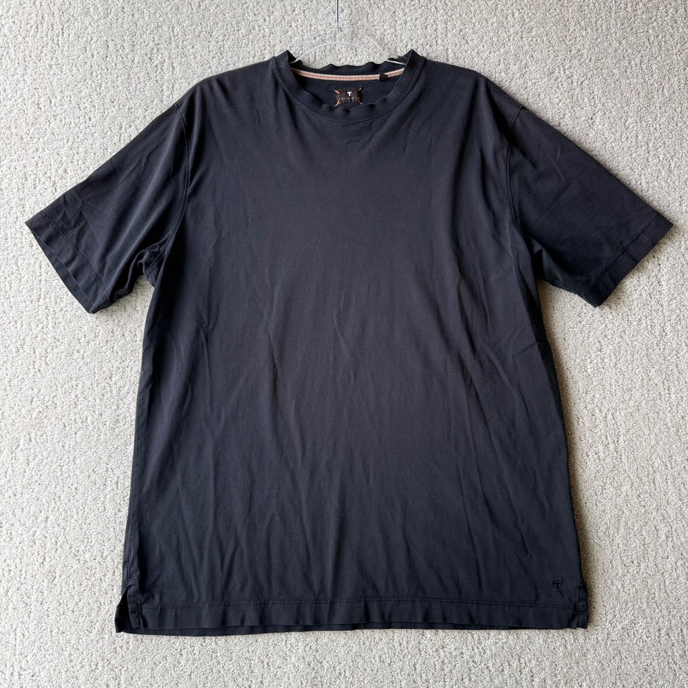 Left Coast Tee T-Shirt Mens L Black 100% Pima Cotton Short Sleeve Crew Neck