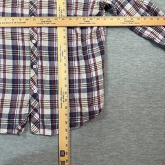 Murano Shirt Men L Plaid Multicolor Linen Button Front Baird McNutt Casual