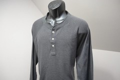 The Normal Brand Henley Sweat Shirt Gray Long Sleeve Stretch Mens Size 2XL XXL