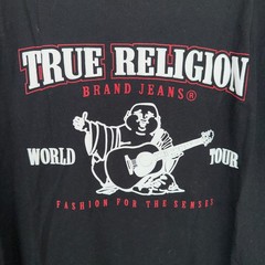 TRUE RELIGION Buddha World Tour Hooded Tank Medium Jet Black Drawstring NWT