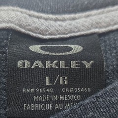 Oakley Men’s Black Logo Crew Neck Long Sleeve Cotton Knit T-Shirt Size L