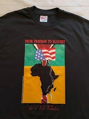 Hanes Vintage 90s Men’s USA Political Anti Slavery T-shirt Black Size Large