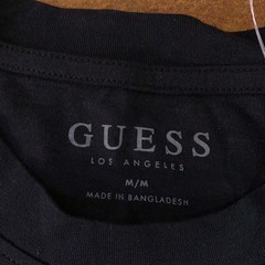 Guess Mens Medium Black Stripe Shoulder Logo Patch Short Sleeve T-Shirt New
