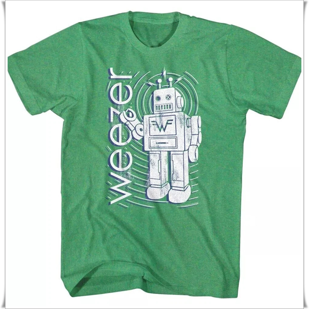 Weezer Robot Alternative Rock Music Band Shirt, Heavy Cotton T-shirt, Size S-5XL