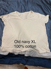 Old Navy L XL Cotton Crew V Neck Short Sleeve T-Shirts Black White