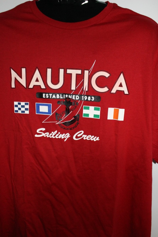 NAUTICA MEN’S S/S RED GRAPHIC T-SHIRT SZ: 2XL 2X XXL NWT