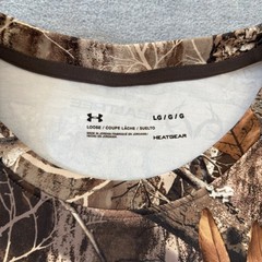 Under Armour Mens HeatGear Realtree Edge Camo Lux Row Distillers T-Shirt Large