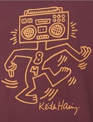 New Keith Haring Boom box 84 Figure Mens Medium Pop Street Art Soft Cotton Tee