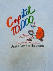 Vintage 80s Capitol 10000 Austin TX Armadillo Run Shirt Screen Stars Large 50/50