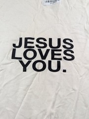 JLY Jesus Loves You T-Shirt Men’s Medium Cotton Crew Neck White