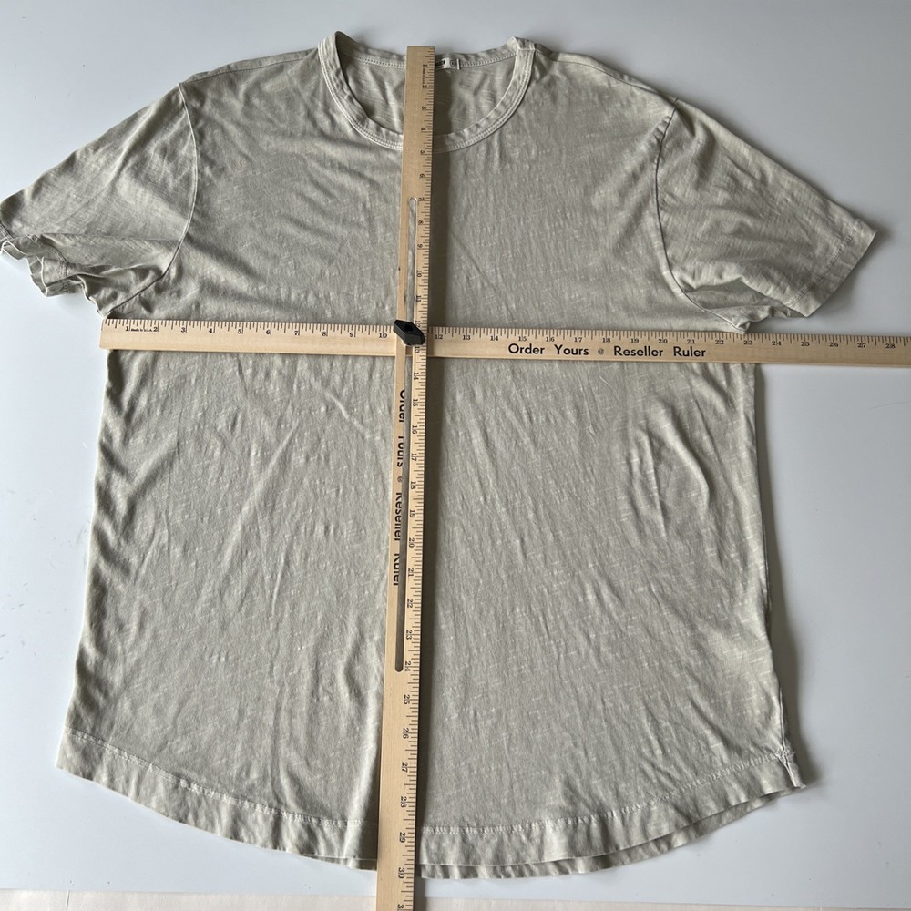 Buck Mason Shirt Men’s XL Gray Slub Curved Hem Tee Crew USA Made