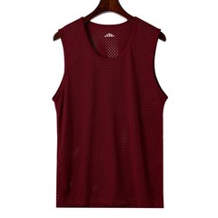 Men’s Summer Sleeveless Fitness T Shirt in Breathable Ice Silk Mesh Fabric