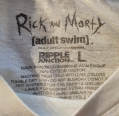 Rick and Morty Adult Swim T-Shirt Mens Size Large White Graphic Print Crew Neck
