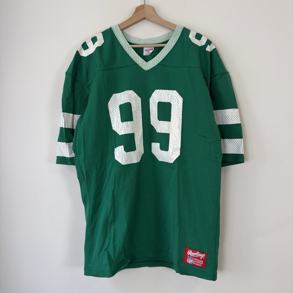 Vintage 80’s Rawlings Green Football 99 Jersey Tee Shirt – XL