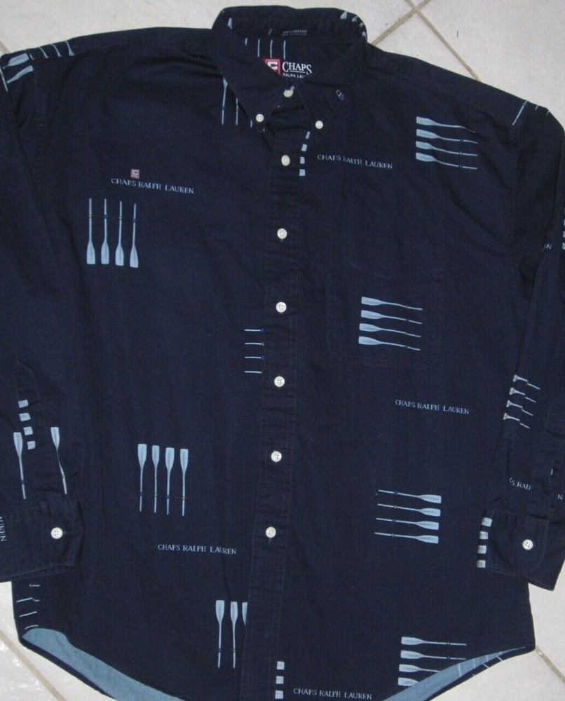 UNIQUE MENS LARGE CHAPS RALPH LAUREN PADDLE NAUTICAL CHEST 48 LTH 31 SLEEVES 33