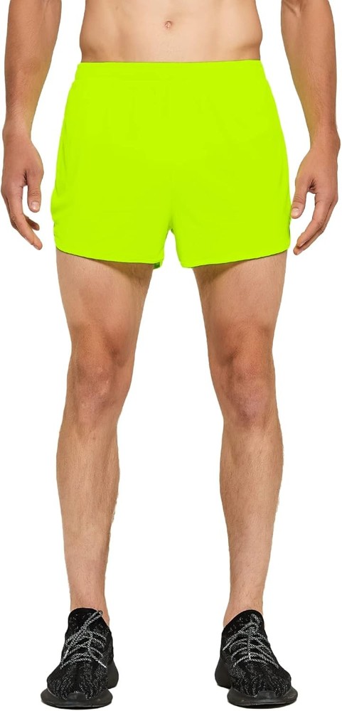 DEMOZU Men’s 3 Inch Neon Running Shorts Bright Workout Gym Large, Yellow