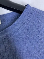 Banana Republic Shirt Mens Large Blue Ribbed Stretch Long Sleeve Vintage Henley