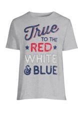 AMERICA TRUE TO THE RED WHITE & BLUE MENS GRAY T-SHIRT SIZE XL (46-48) NEW