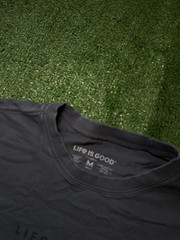 Life is Good T-Shirt Adult Size Medium Dark Blue Graphic Spellout Logo Tee