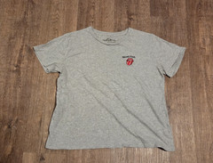 The Rolling Stones Embroidered Tongue Logo Gray Tee Shirt GU Vintage Style XL