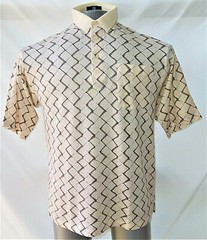 Oak Creek Light Beige Square Pattern Men’s T-Shirt Size M