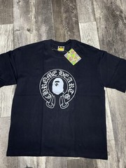 A Bathing Ape BAPE Baby Milo Black Graphic Logo Crew Neck T-Shirt Men’s L