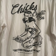 Chick’s Oyster Bar Virginia Beach VA White Men’s XL “Getting Freaky in the Tiki”