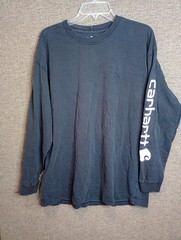 Carhartt Mens Shirt Graphic Spellout Long Sleeve TK0231-M Black Loose Fit Sz XL