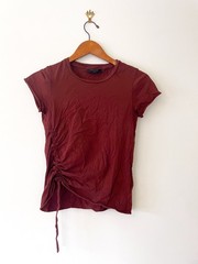 All Saints Oxblood Adjustable T-Shirt, Size Small