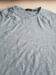 Theory Men’s Dustyn-Ocean Slub Two-Tone Tee in Blue Combo Size XXL