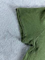 John Varvatos Wooster Shirt Mens Medium Green Linen Slim Fit V Neck Casual READ