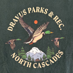 Dravus Shirt Mens Large Green North Cascades Parks Rec Duck Graphic Outdoors Tee
