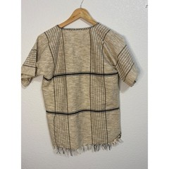Vintage Hakuna Matata Elephant Graphic Tunic Top Tan Plaid FringeBoho Mens Small