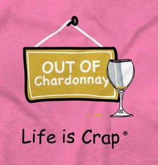 Life Is Crap Wine Drinks Funny Girls Night Womens Graphic Crewneck T Shirt Tee